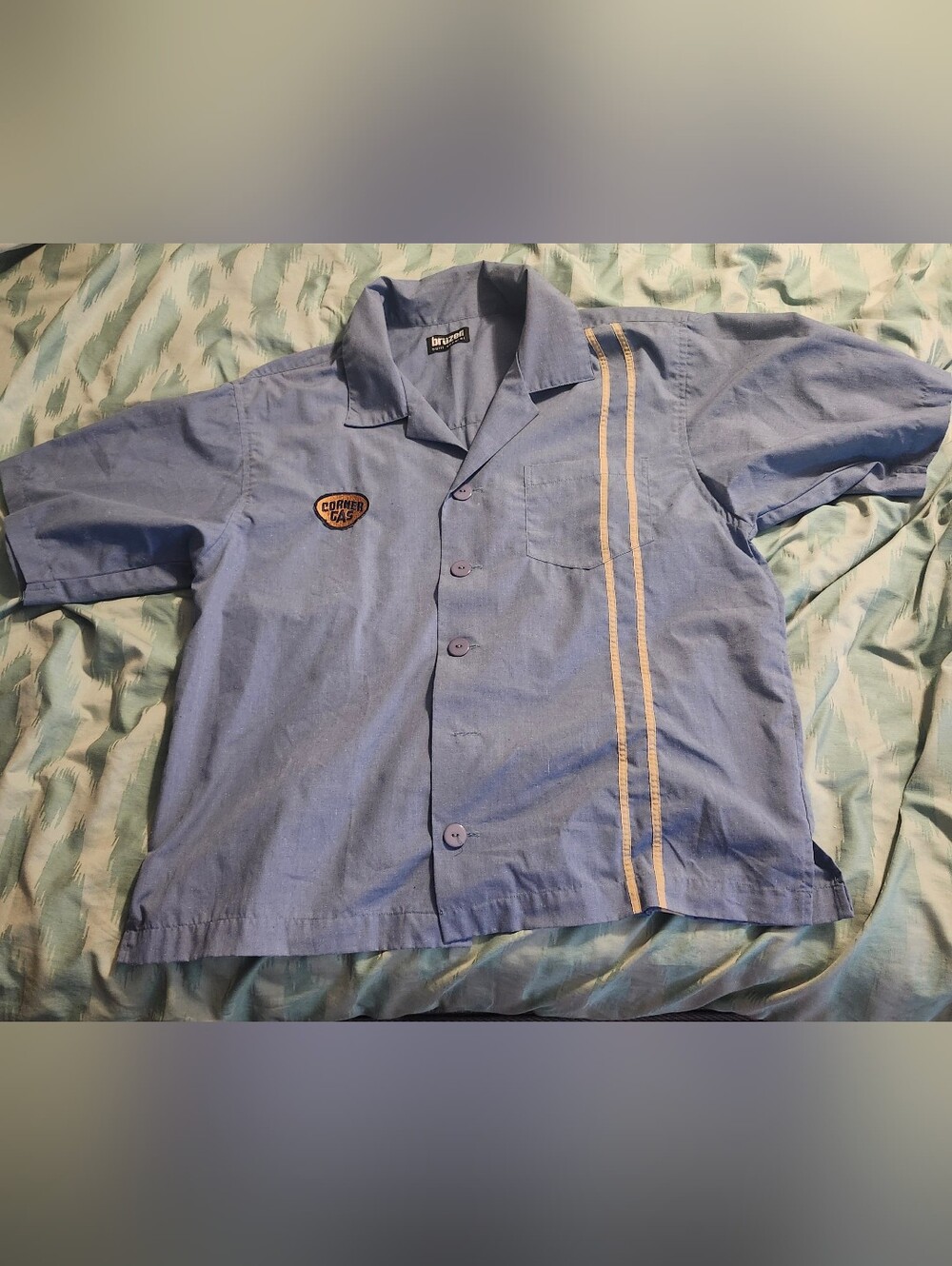 Vintage Corner Gas Blue Work Shirt Men's Size XL Ideal for collectors